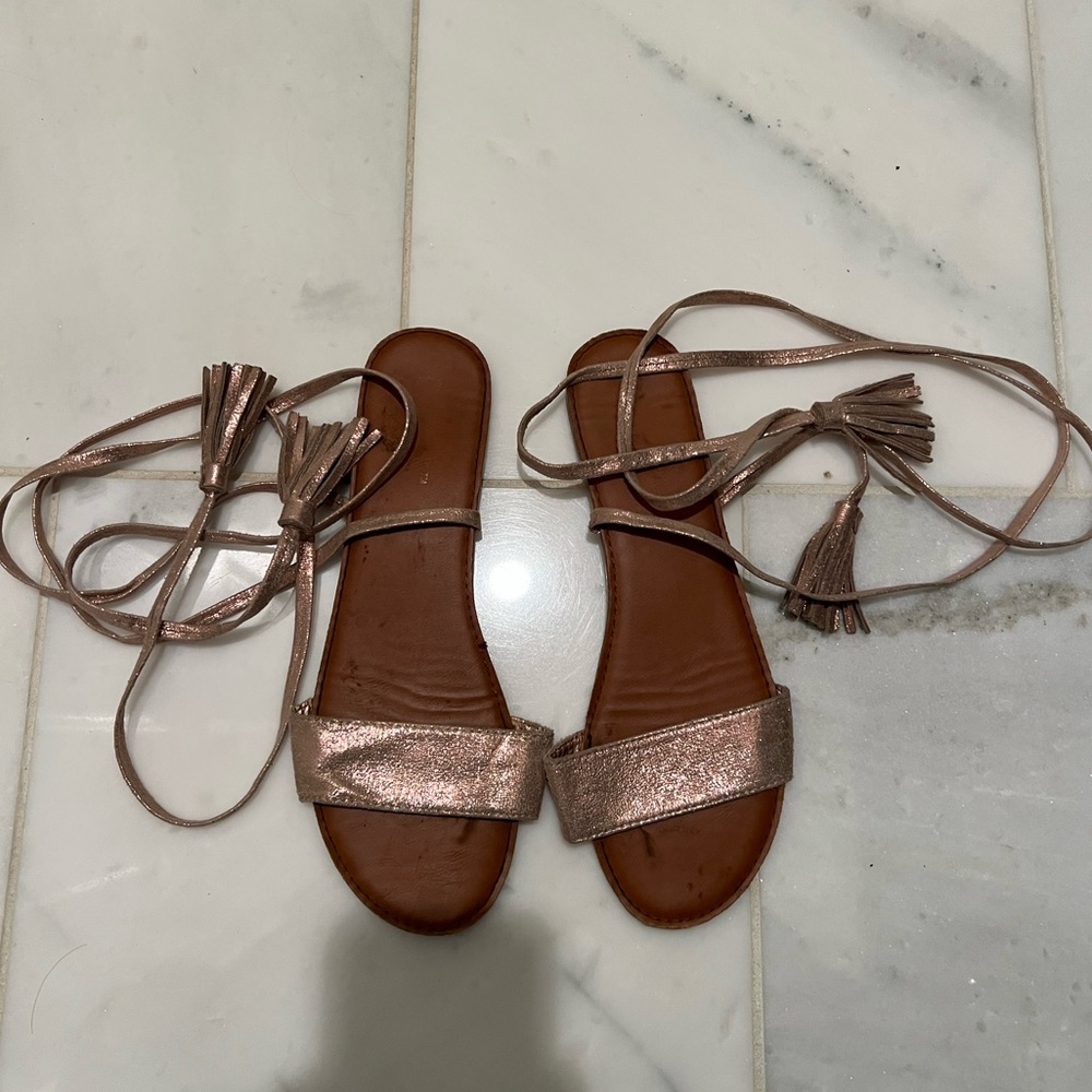 sparkly ankle lace up sandals